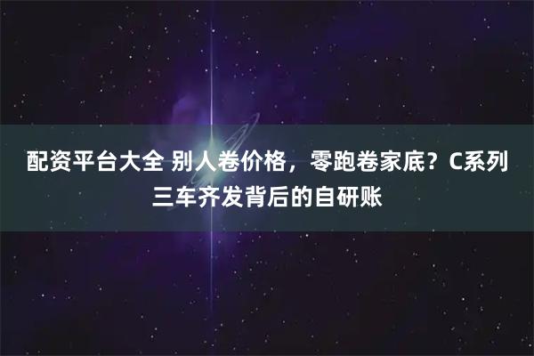 配资平台大全 别人卷价格，零跑卷家底？C系列三车齐发背后的自研账
